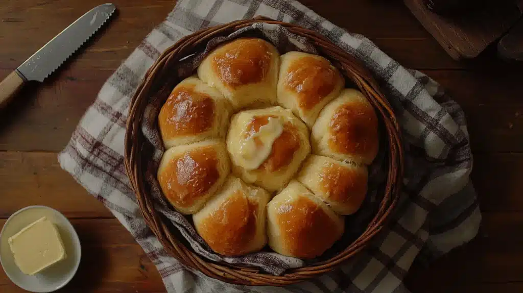 Warm and fluffy Bubba's Dinner Rolls served on a platter, perfect for any occasion.