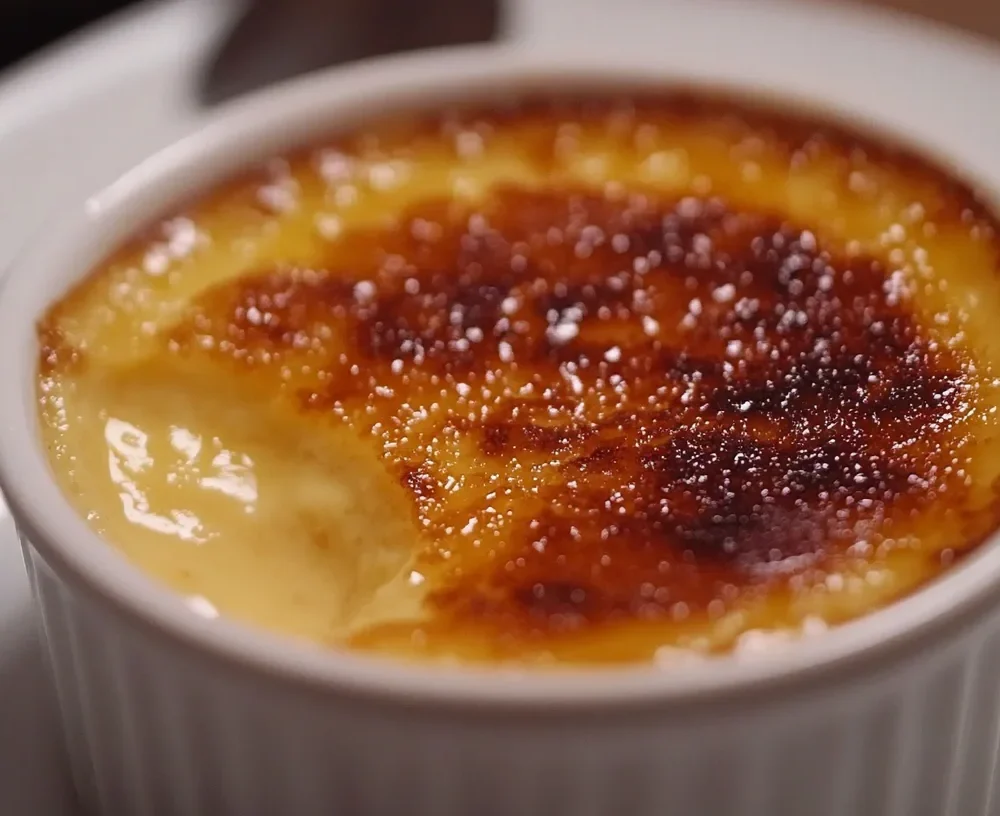 The decadent layers of a carb brulee, featuring a crunchy caramelized top and rich, creamy center.