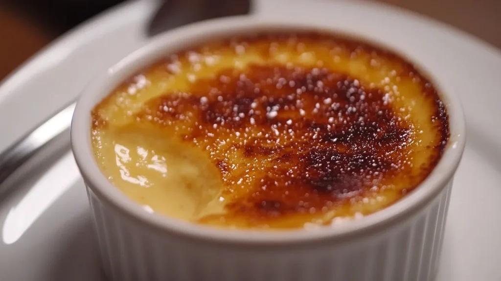 The decadent layers of a carb brulee, featuring a crunchy caramelized top and rich, creamy center.