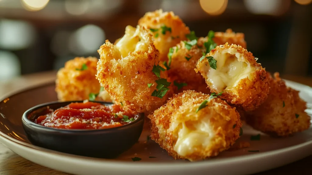 Cheese sticks paired with a creamy ranch dip for a delicious appetizer.