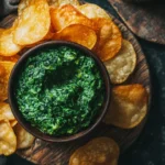 Crunchy chips served with a creamy, homemade spinach dip.