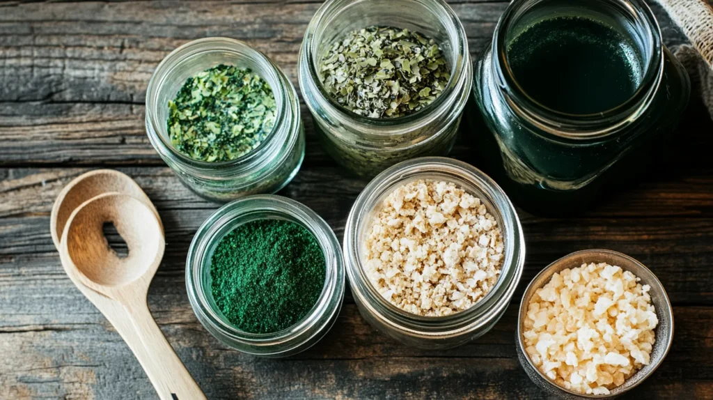 DIY fish food made with ingredients like spirulina, shrimp, and veggies.