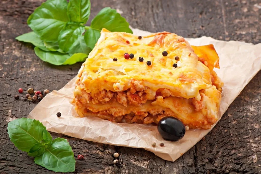 Delicious homemade lasagna made with Ronzoni pasta layers and rich sauce.