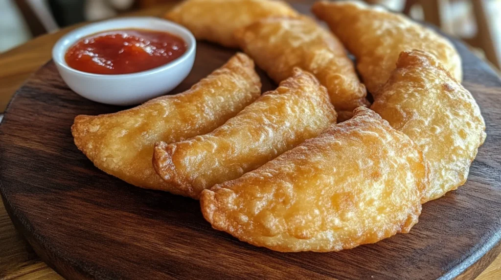 Golden, crispy tequeños served with a side of creamy guacamole.